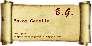Bakos Gemella névjegykártya
